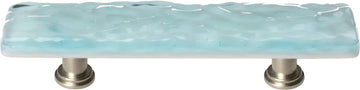 Glacier Light Aqua Pull with Satin Nickel Base P-208-SN