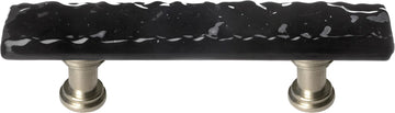 Glacier Black Pull with Satin Nickel Base P-213-SN