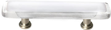 Reflective White Pull with Satin Nickel Base P-701-SN