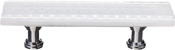 Texture Honeycomb White Pull with Polished Chrome Base P-900-PC