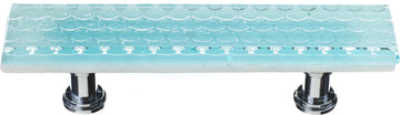 Texture Honeycomb Light Aqua Pull with Polished Chrome Base P-901-PC