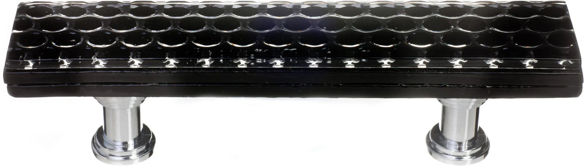 Texture Honeycomb Black Pull with Polished Chrome Base P-902-PC