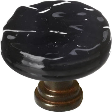 Glacier Black Round Knob with Base R-213
