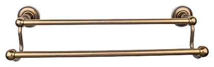 Edwardian Bath 30'' Double Towel Bar - Beaded Backplate ED11GBZA German Bronze