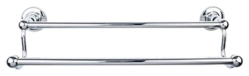Edwardian Bath 30'' Double Towel Bar - Beaded Backplate ED11PCA Polished Chrome