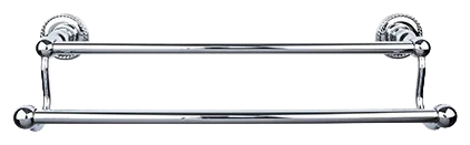 Edwardian Bath 30'' Double Towel Bar - Rope Backplate ED11PCF Polished Chrome