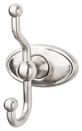 Edwardian Bath Double Hook - Oval Backplate ED2BSNC Brushed Satin Nickel
