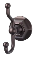 Edwardian Bath Double Hook Hex Backplate in Oil Rubbed Bronze ED2ORBB
