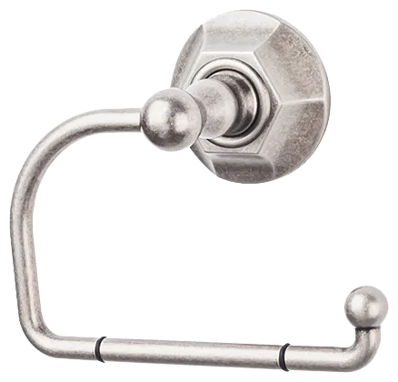 Edwardian Bath Tissue Hook - Hex Backplate ED4APB Antique Pewter