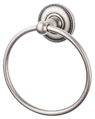 Edwardian Bath Ring - Beaded Backplate ED5APA Antique Pewter