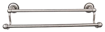 Edwardian Bath 18'' Double Towel Bar - Beaded Backplate ED7APA Antique Pewter