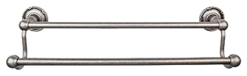 Edwardian Bath 18'' Double Towel Bar - Ribbon Backplate ED7APE Antique Pewter