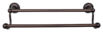 Edwardian Bath 18'' Double Towel Bar - Ribbon Backplate ED7ORBE Oil Rubbed Bronze