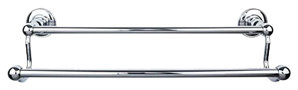 Edwardian Bath 18'' Double Towel Bar - Plain Backplate ED7PCD Polished Chrome