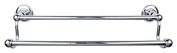 Edwardian Bath 18'' Double Towel Bar - Plain Backplate ED7PCD Polished Chrome
