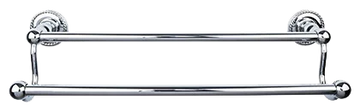 Edwardian Bath 18'' Double Towel Bar - Rope Backplate ED7PCF Polished Chrome