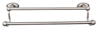 Edwardian Bath 24'' Double Towel Bar - Oval Backplate ED9APC Antique Pewter