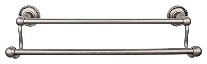 Edwardian Bath 24'' Double Towel Bar - Ribbon Backplate ED9APE Antique Pewter