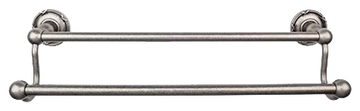 Edwardian Bath 24'' Double Towel Bar - Ribbon Backplate ED9APE Antique Pewter