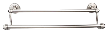 Edwardian Bath 24'' Double Towel Bar - Beaded Backplate ED9BSNA Brushed Satin Nickel