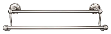 Edwardian Bath 24'' Double Towel Bar - Ribbon Backplate ED9BSNE Brushed Satin Nickel