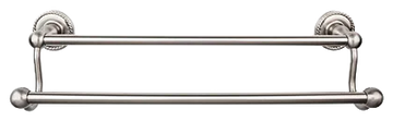 Edwardian Bath 24'' Double Towel Bar - Rope Backplate ED9BSNF Brushed Satin Nickel