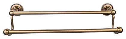 Edwardian Bath 24'' Double Towel Bar - Beaded Backplate ED9GBZA German Bronze