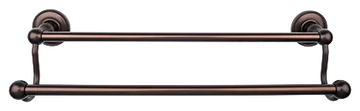 Edwardian Bath 24'' Double Towel Bar - Beaded Backplate ED9ORBA Oil Rubbed Bronze