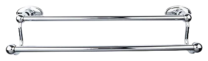 Edwardian Bath 24'' Double Towel Bar - Oval Backplate ED9PCC Polished Chrome