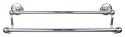 Edwardian Bath 24'' Double Towel Bar - Plain Backplate ED9PCD Polished Chrome