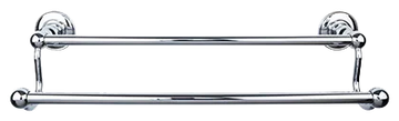 Edwardian Bath 24'' Double Towel Bar - Plain Backplate ED9PCD Polished Chrome
