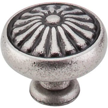 Normandy Flower Knob 1 1/4'' M1598 Antique Pewter