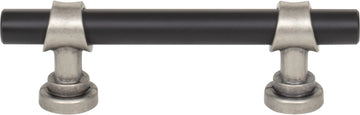 Dakota Bit Pull 3 Inch Flat Black and Pewter Antique M2702