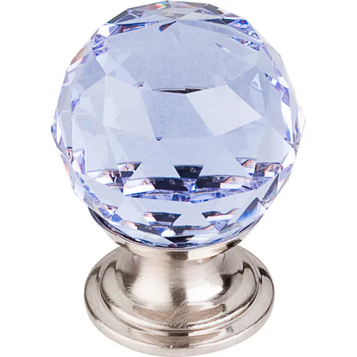 Light Blue Crystal Knob 1 1/8'' Base