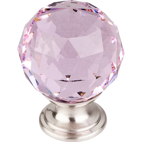 Pink Crystal Knob 1 3/8'' Base