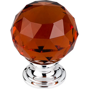 Wine Crystal Knob 1 3/8'' TK122PC Polished Chrome Base