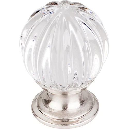 Clear Melon Crystal Knob 1 1/8'' Base