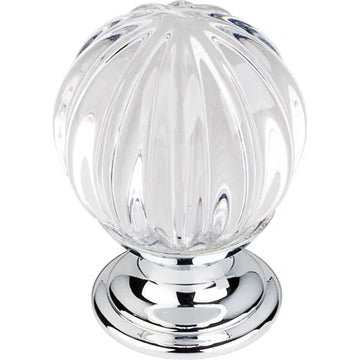 Clear Melon Crystal Knob 1 1/8'' TK127PC Polished Chrome Base