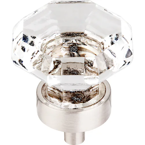 Clear Octagon Crystal Knob 1 3/8'' Base