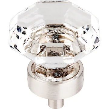 Clear Octagon Crystal Knob 1 3/8'' Base