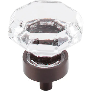Clear Octagon Crystal Knob 1 3/8'' TK128ORB Oil Rubbed Bronze Base