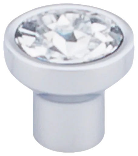 Barrington Wentworth Crystal Round Knob 13/16'' TK735PC Polished Chrome Base
