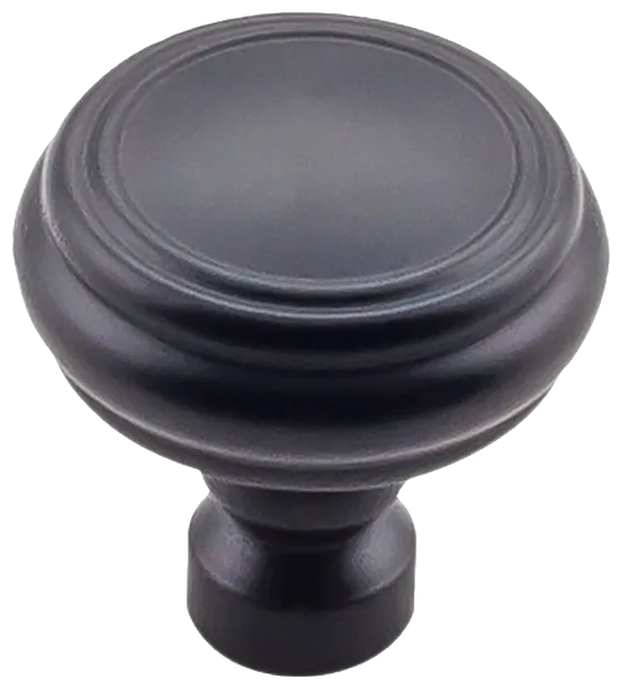 Brixton Rimmed Knob 1 1/4 Inch in Flat Black TK880BLK