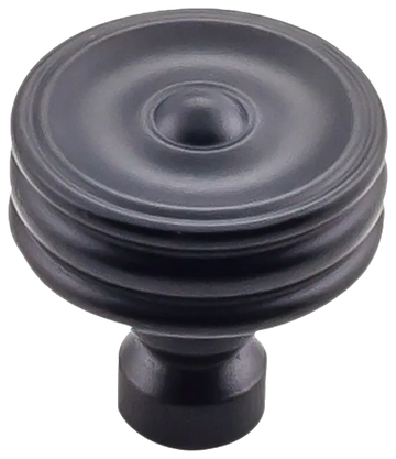 Brixton Ridged Knob 1 1/4 Inch in Flat Black TK881BLK