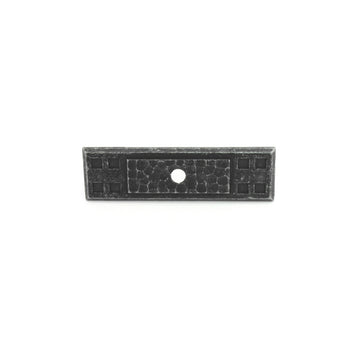 Arts & Crafts Collection Backplate Knob 3-1/2'' x 1'' Vibra Pewter Finish P7313-SPA/VP