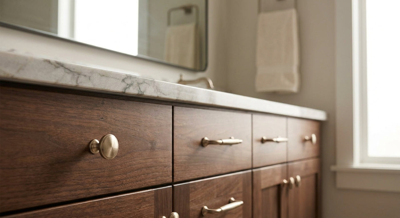 Best champagne bronze knobs for bathroom vanities
