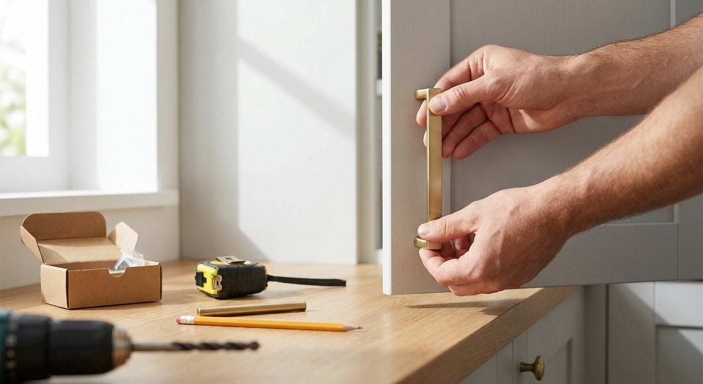 How to install cabinet pulls on shaker doors