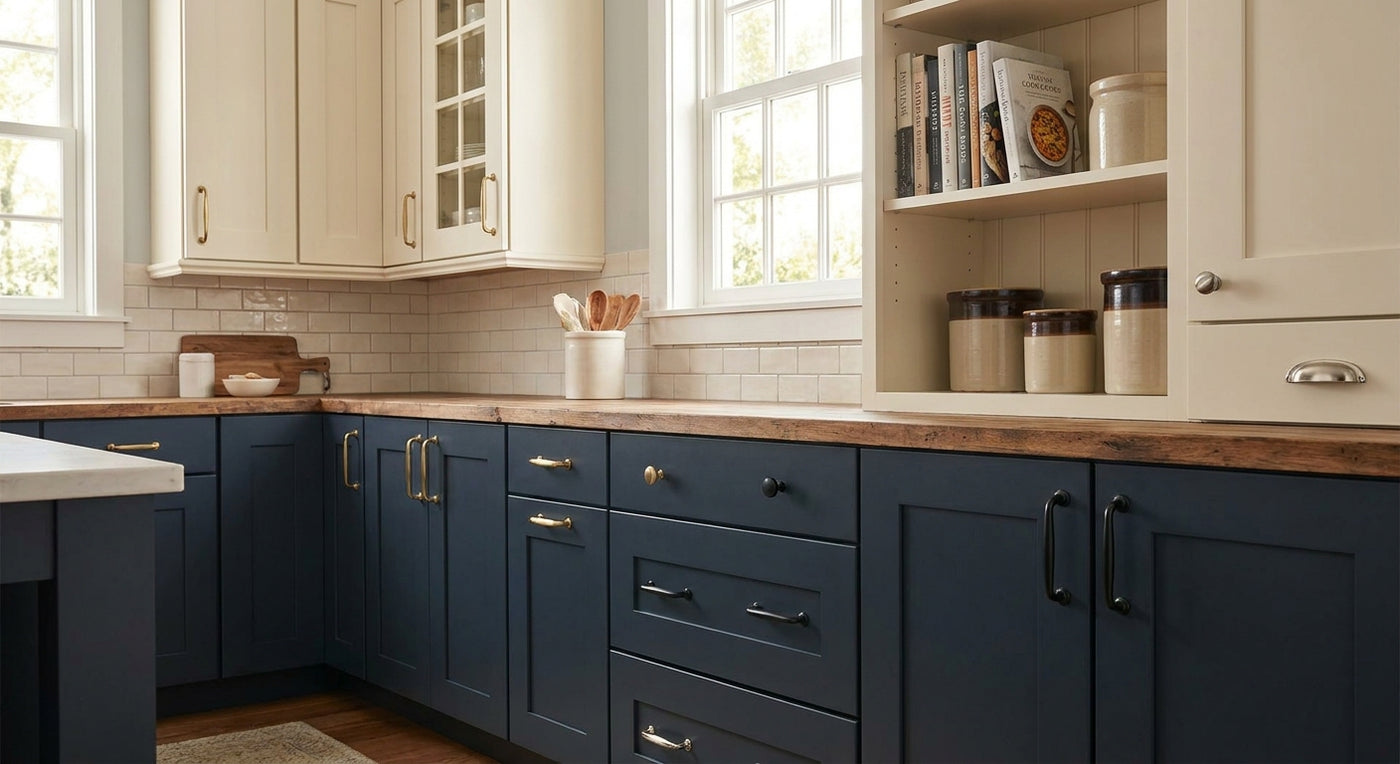 Best cabinet hardware for two-tone kitchens