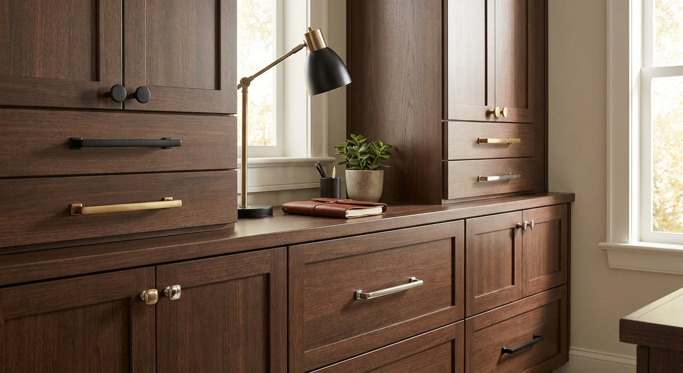 Best cabinet hardware for home office cabinetry
