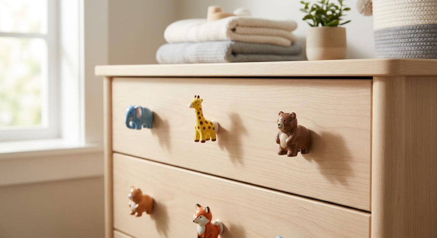 Animal cabinet knobs for kids and nursery furniture